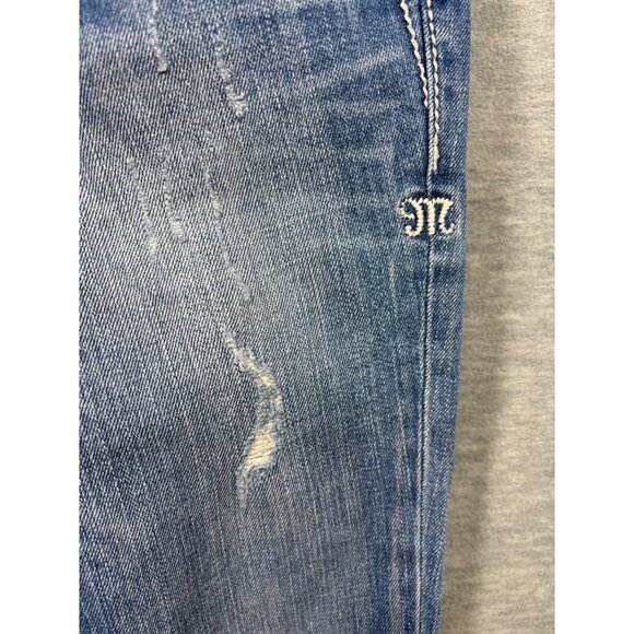 Miss Me Womens M Series‎ Flare Jeans 25x33 Distressed Denim Blue - Picture 3 of 7
